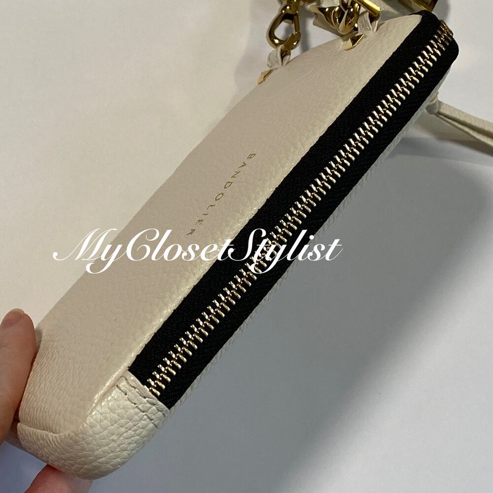 BANDOLIER Billie Crossbody Utility Strap! NEW RETIRED ALL-LEATHER NIB Ivory Gold - Picture 7 of 10